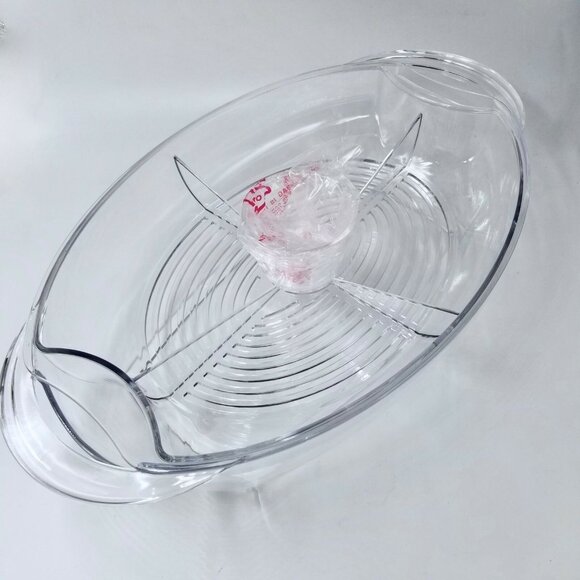 Prodyne Buffet On Ice Vented Food Tray Dip Cup Bowl Crystal Acrylic 3 pc Set - Picture 2 of 6